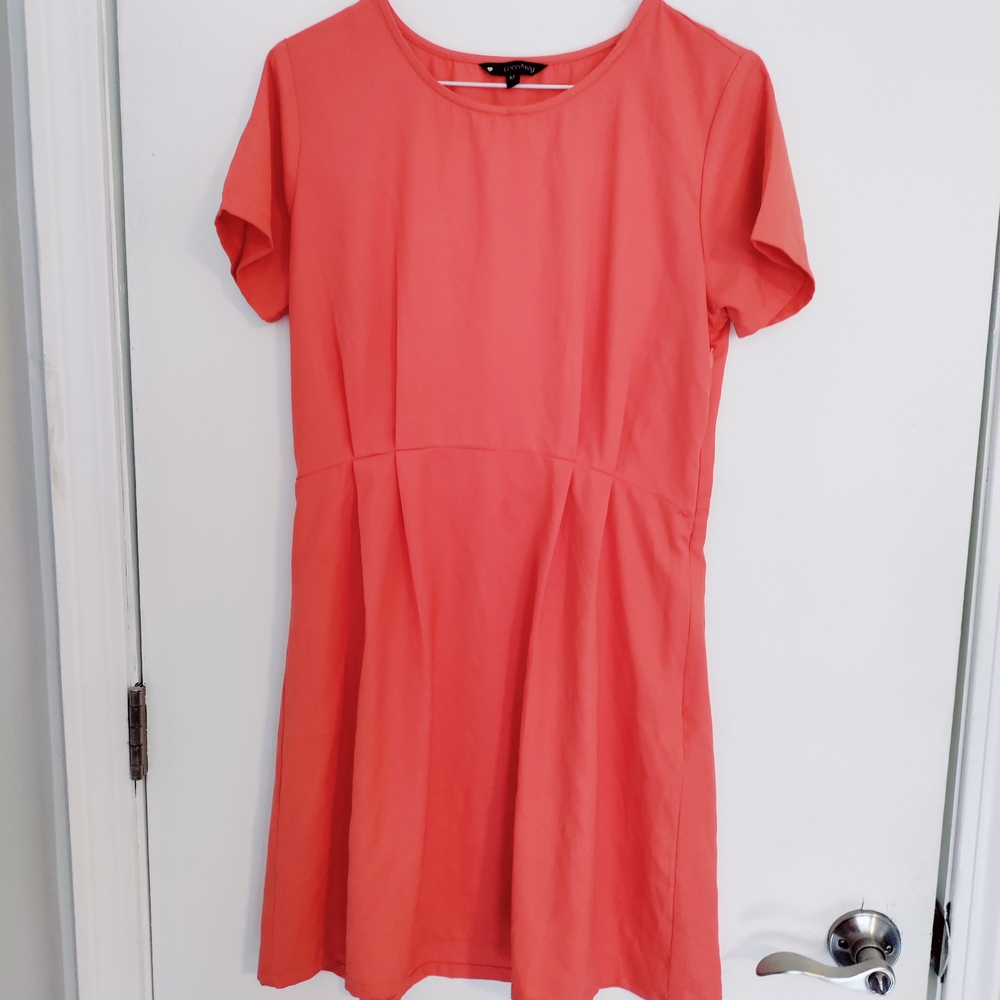 Elegant Coral Mini Dress